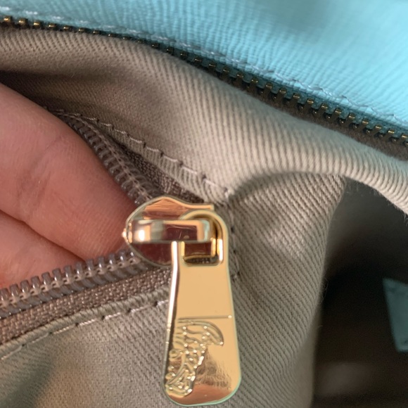 Versace Collection Light Blue Leather Tote Bag - Picture 13 of 15